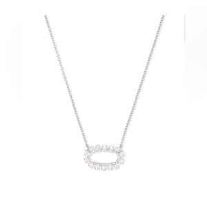 Kendra Scott Silver Eliza Open Crystal Pendant Necklace
